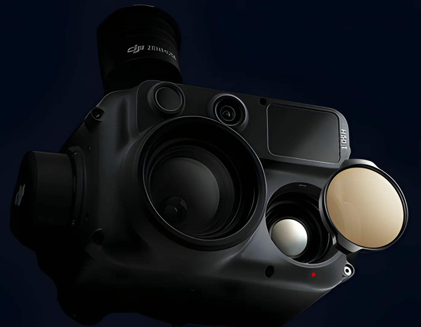 Inspection head with long-range optics, thermal camera and laser rangefinder.